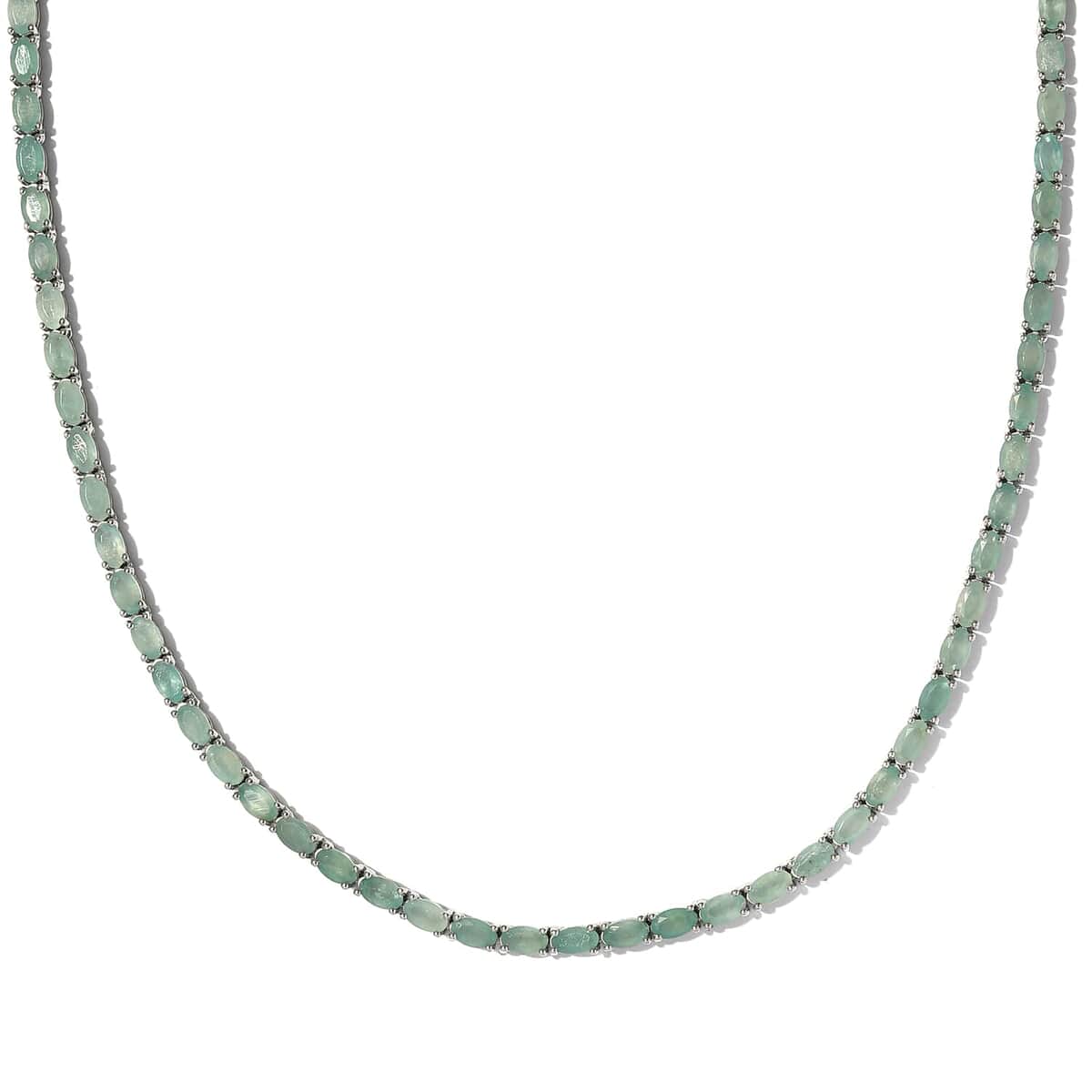 Grandidierite Tennis Necklace 18 Inches in Platinum Over Sterling Silver 21.00 ctw image number 0
