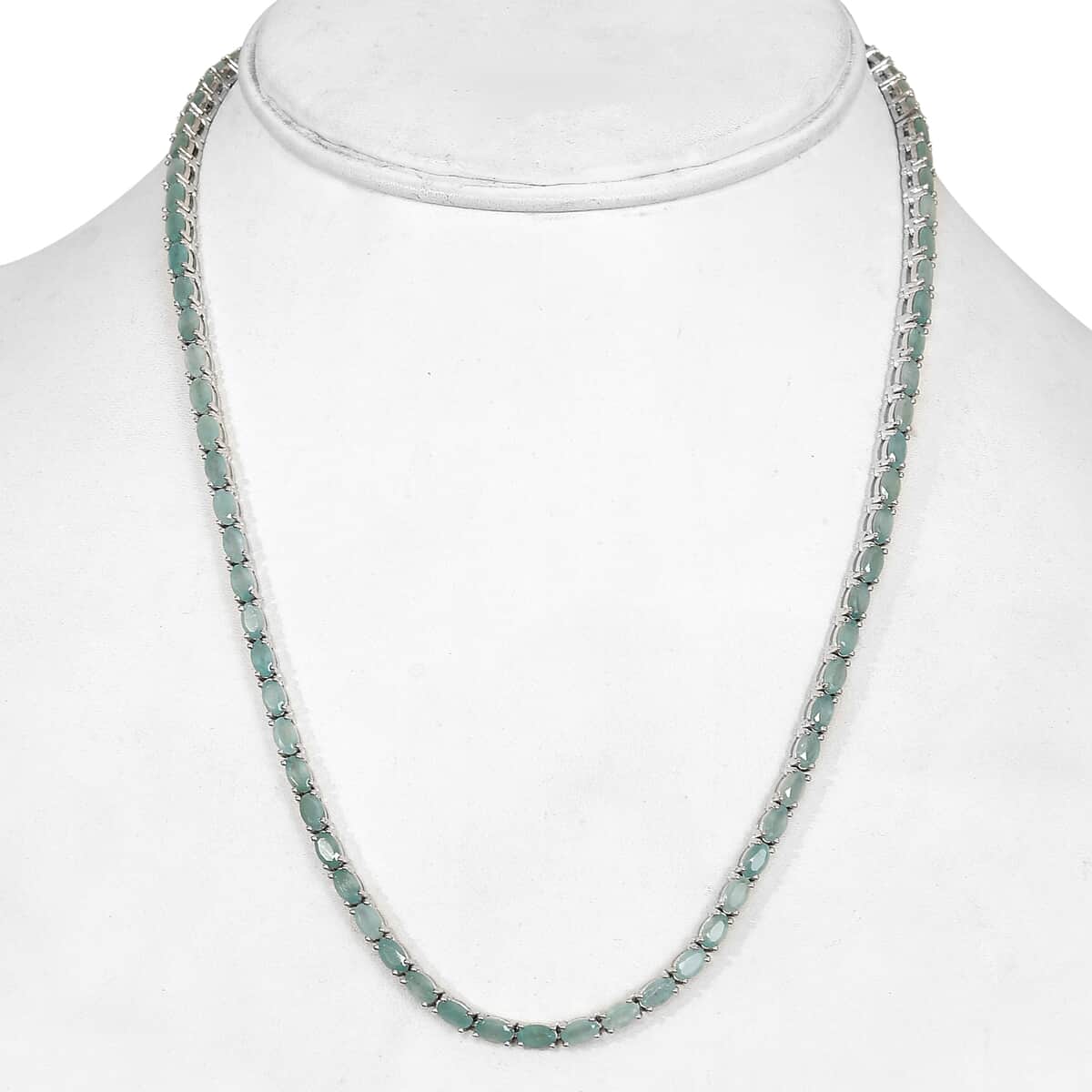 Grandidierite Tennis Necklace 18 Inches in Platinum Over Sterling Silver 21.00 ctw image number 2