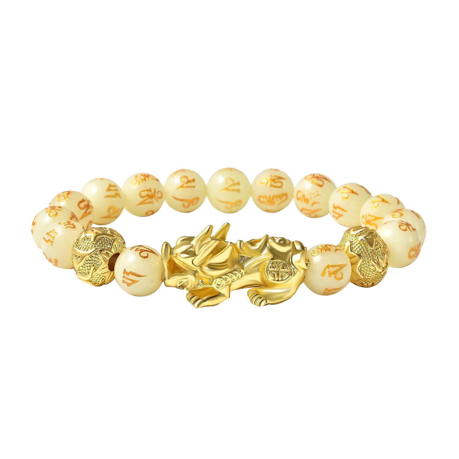 Buy Feng Shui Pixiu Charm Luminous Carved Beads Stretch Bracelet