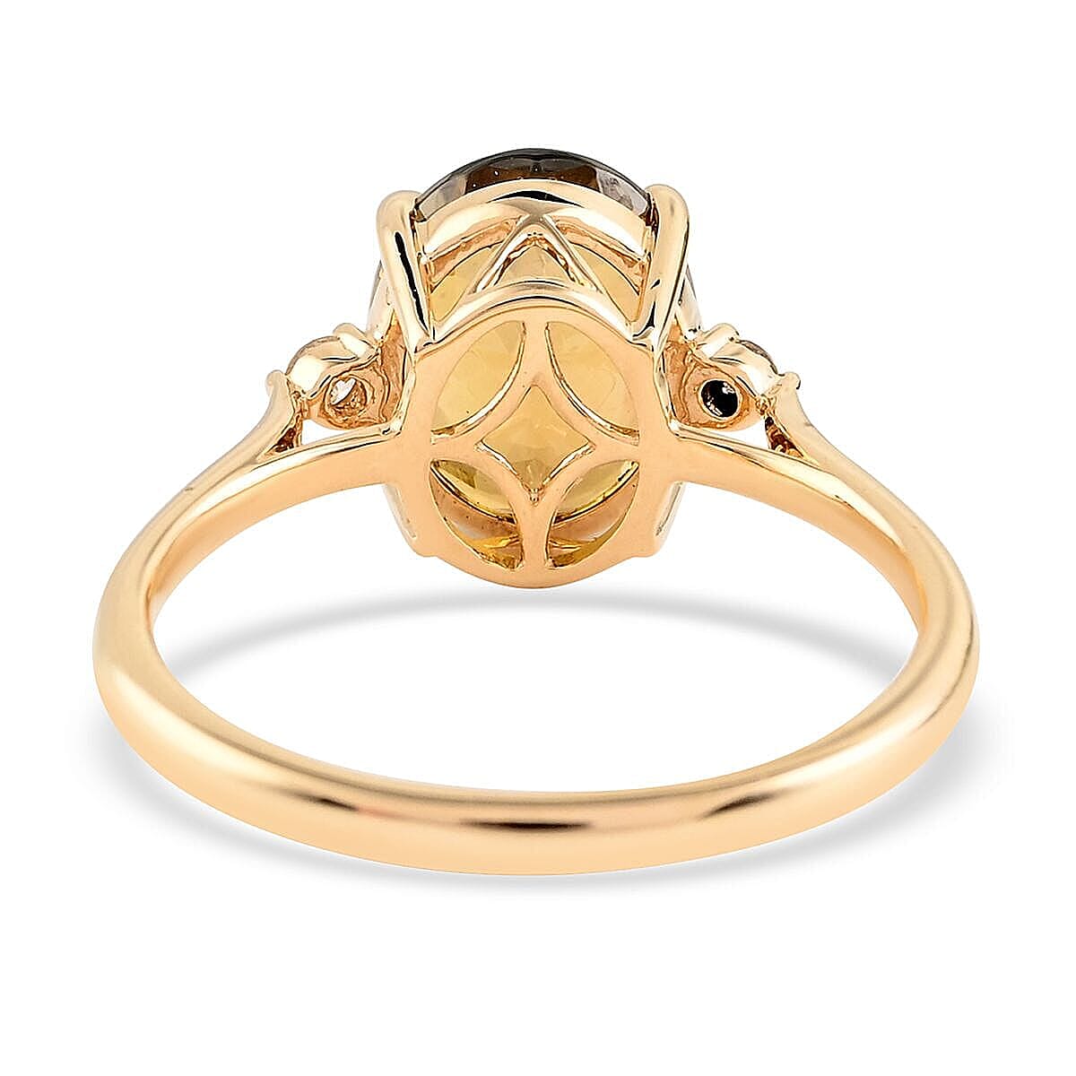 Certified & Appraised Luxoro 14K Yellow Gold AAA Golden Tanzanite and G-H I2 Diamond Ring (Size 10.5) 2.90 ctw image number 3