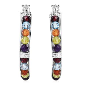 Karis Multi Gemstone Earrings in Platinum Bond 21.20 ctw