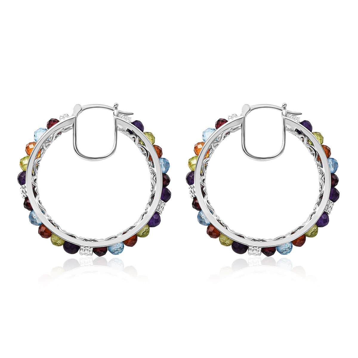 Karis Multi Gemstone Earrings in Platinum Bond 21.20 ctw image number 4