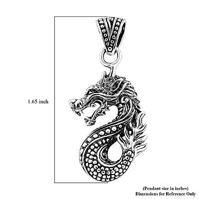 Bali Legacy Sterling Silver Dragon Pendant without Chain 4.83 Grams