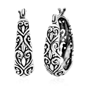 Bali Legacy Filigree Hoop Earrings in Sterling Silver 6.20 Grams