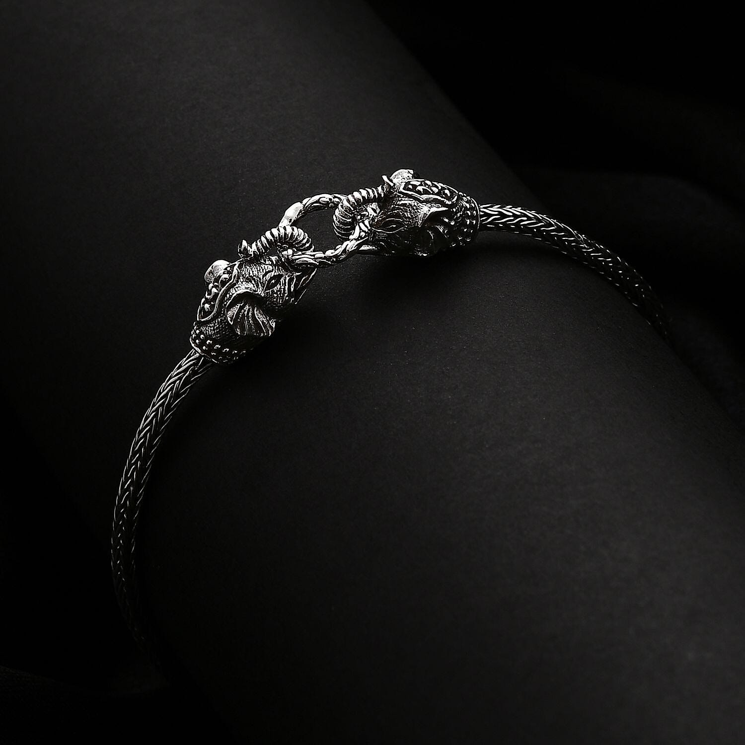 Bali Legacy Tulang Naga Elephant Bracelet in Sterling Silver (6.50-8.0In) 11.0 Grams