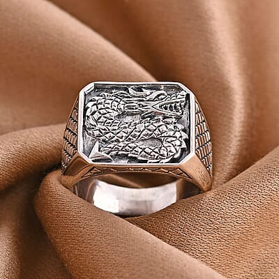 Bali Legacy Sterling Silver Dragon Ring (Size 10.0) 8.65 Grams