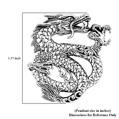 Bali Legacy Sterling Silver Dragon Pendant without Chain 8.65 Grams