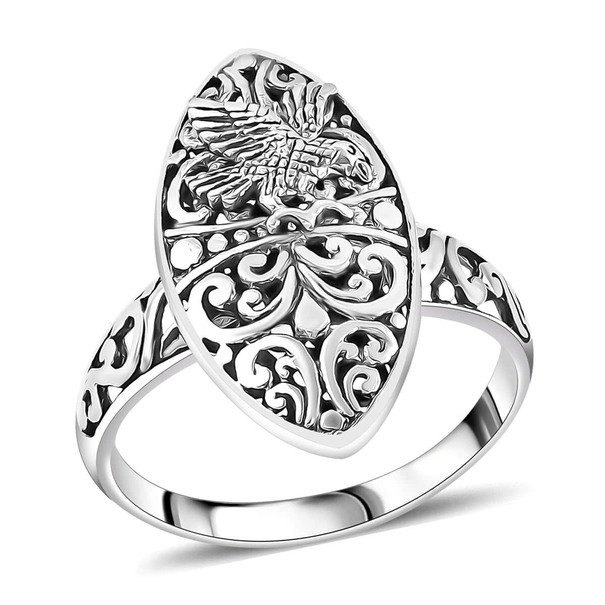 Bali Legacy Eagle Ring in Sterling Silver (Size 10.0) 3.65 Grams image number 0