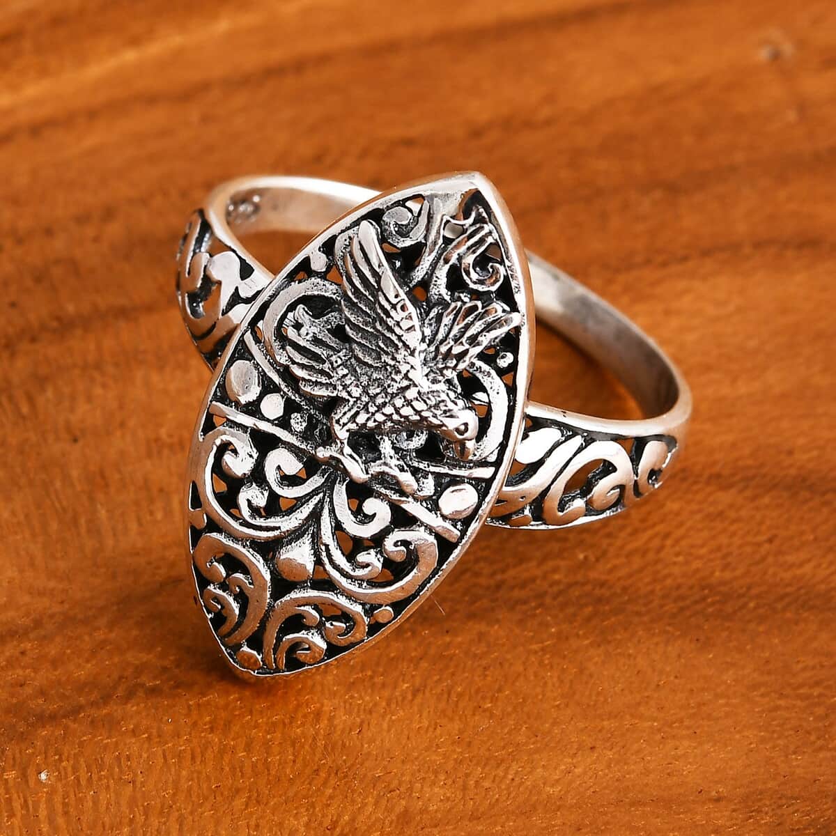 Bali Legacy Eagle Ring in Sterling Silver (Size 10.0) 3.65 Grams image number 1