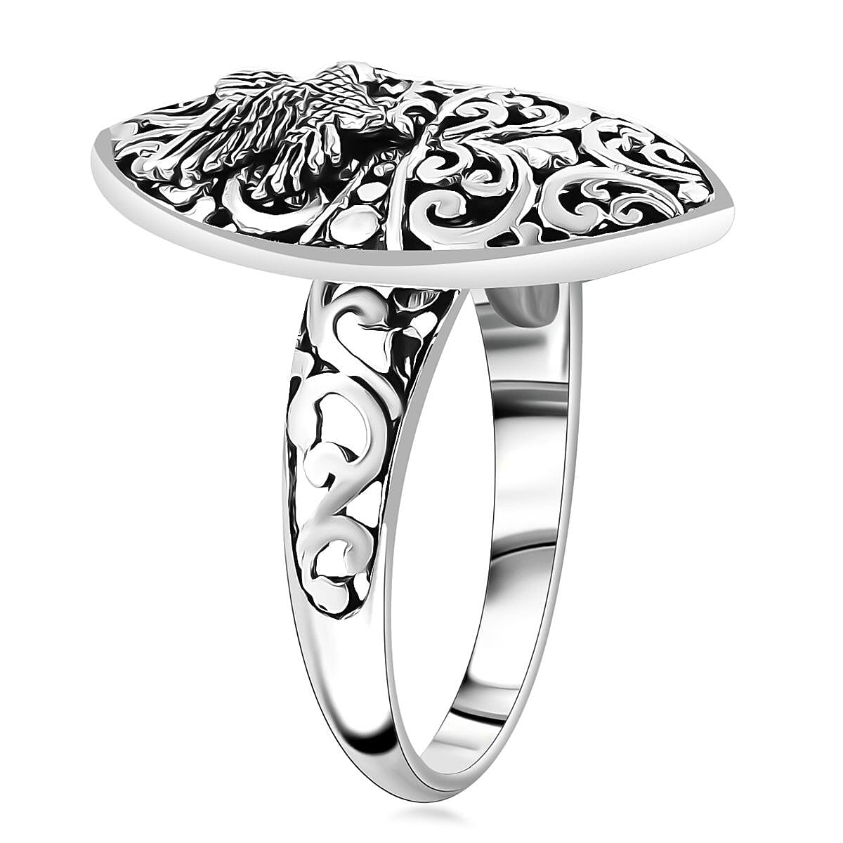 Bali Legacy Eagle Ring in Sterling Silver (Size 7.0) 3.65 Grams image number 3
