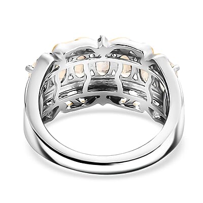 EverTrue Brazilian Citrine and White Zircon 1.60 ctw Ring in 18K Yellow Gold Plated and Platinum Bond (Size 5.0)