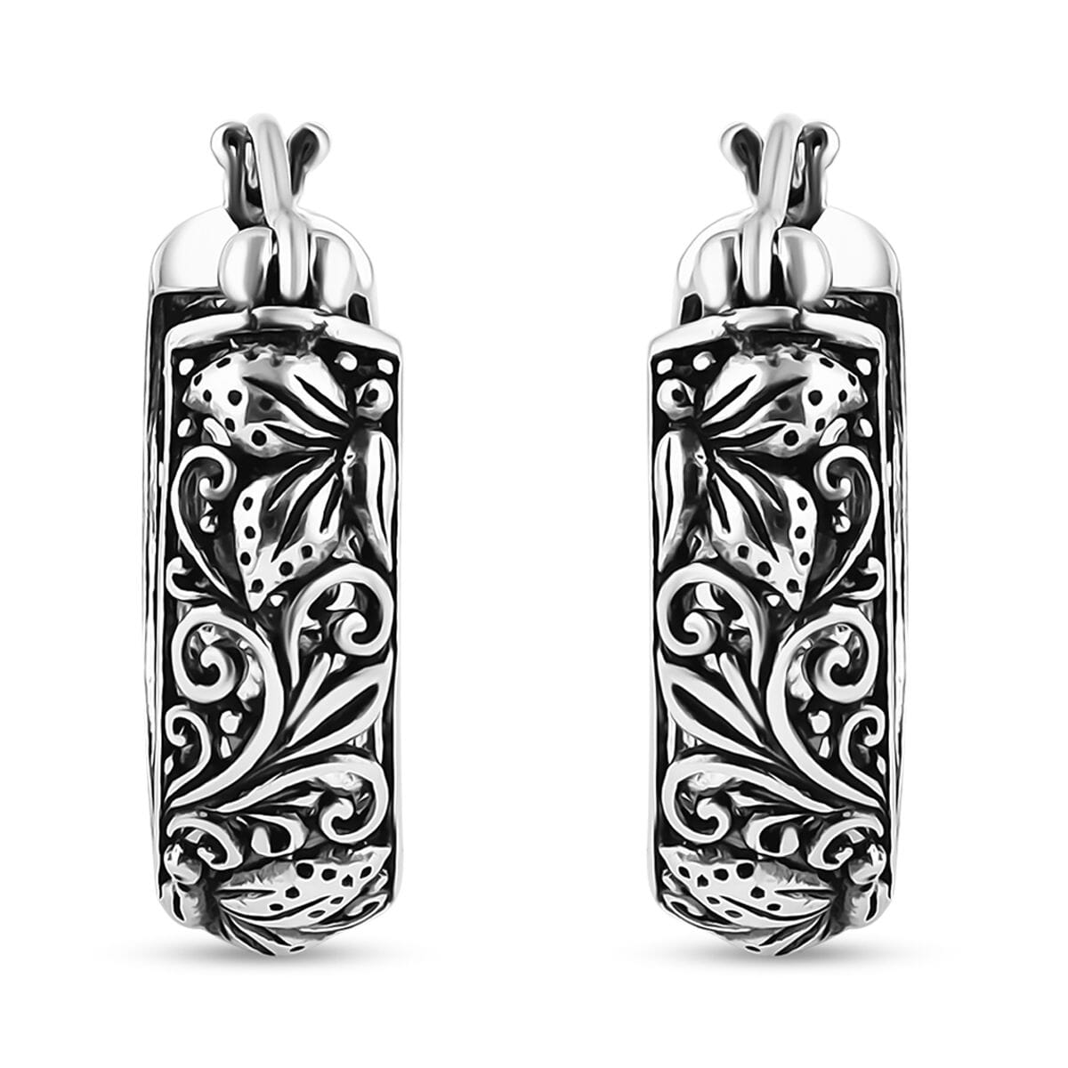 Bali Legacy Butterfly Hoop Earrings in Sterling Silver 6.60 Grams image number 0