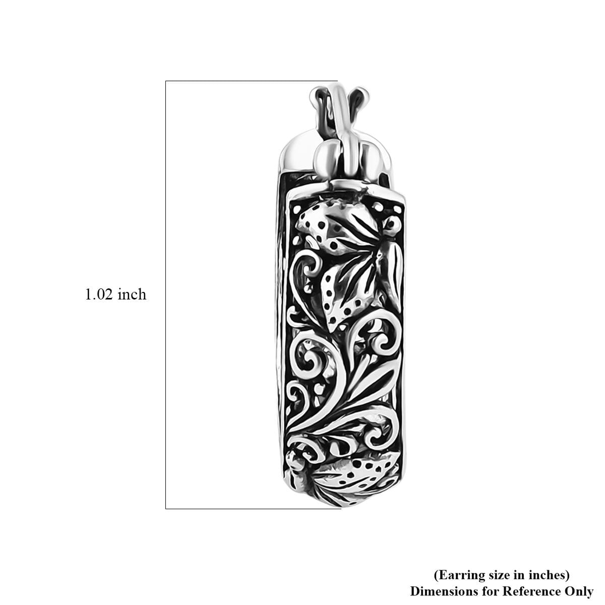 Bali Legacy Butterfly Hoop Earrings in Sterling Silver 6.60 Grams image number 5