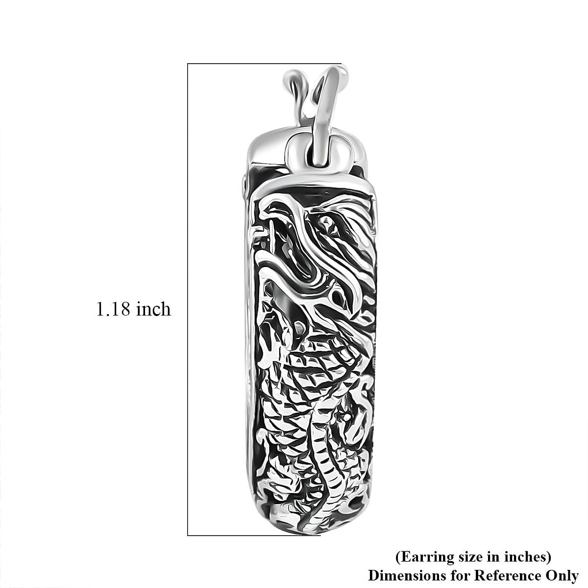 Bali Legacy Dragon Hoop Earrings in Sterling Silver 7.90 Grams image number 5