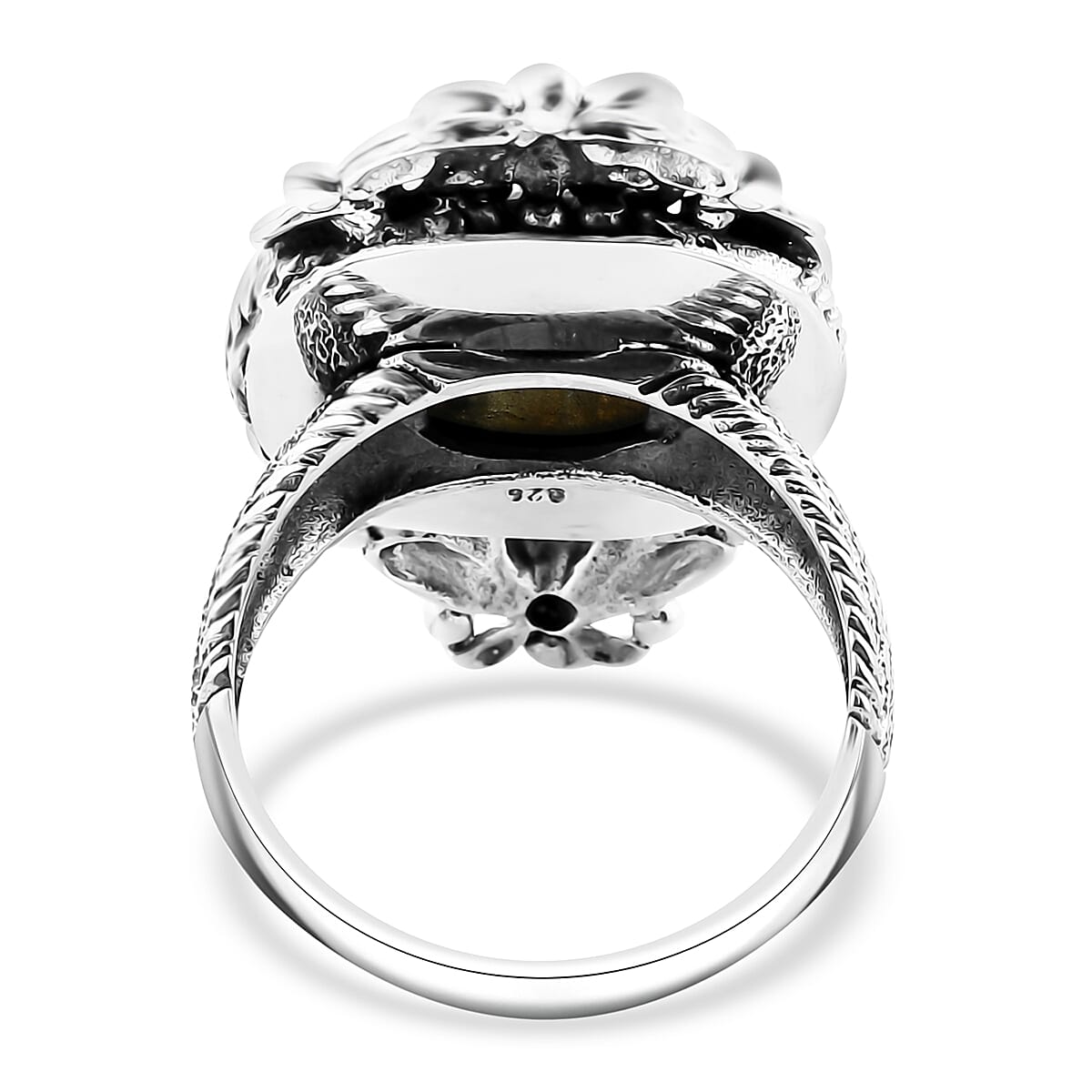 Bali Legacy Premium Malagasy Labradorite 10.90 ctw Bee Ring in Sterling Silver (Size 10.0)