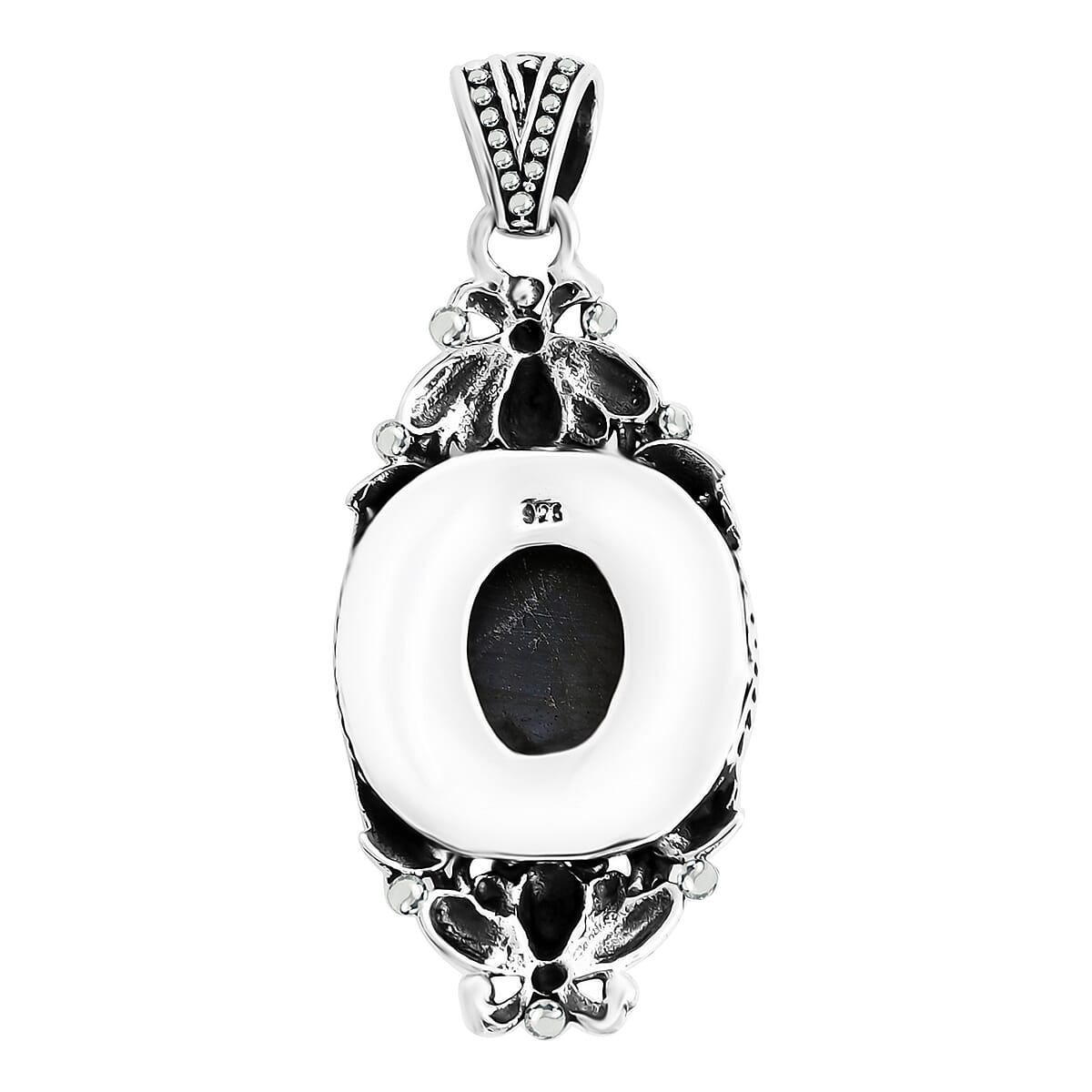 Bali Legacy Premium Malagasy Labradorite 9.75 ctw Bee Pendant without Chain in Sterling Silver