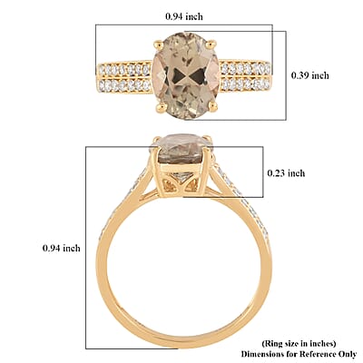 Certified and Appraised Luxoro 14K Yellow Gold AAA Turkizite and G-H I1 Diamond Ring (Size 7.5) 2.30 ctw