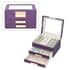 Purple Three Layer Faux Leather Jewelry Box with Anti Tarnish Lining and 2 Removable Tray, Jewelry Organizer Box, Travel Jewelry Box, Jewelry Storage, Travel Jewelry Organizer image number 0