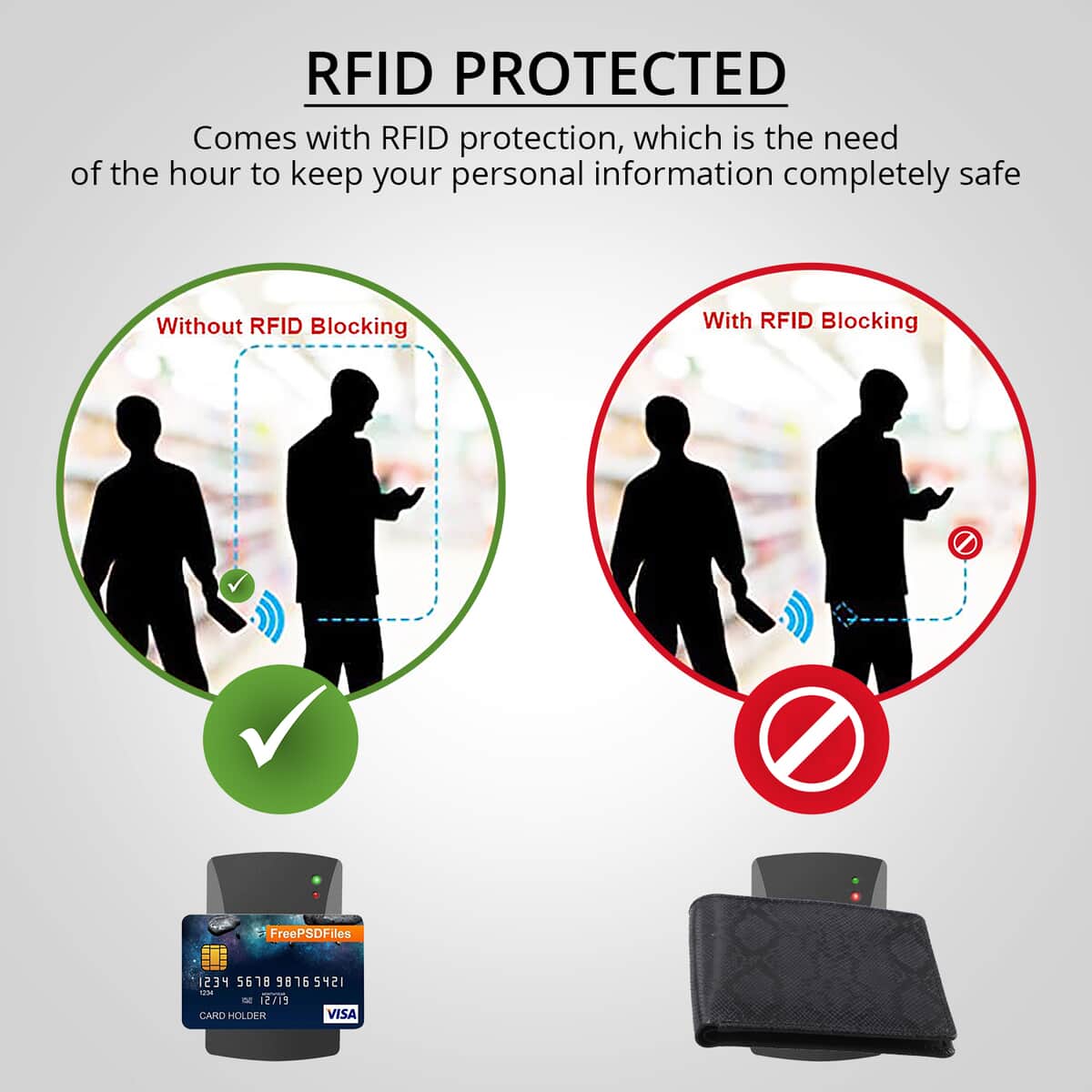 Passage Black Snake Foiled Pattern Genuine Leather RFID Protected Men's Wallet image number 2