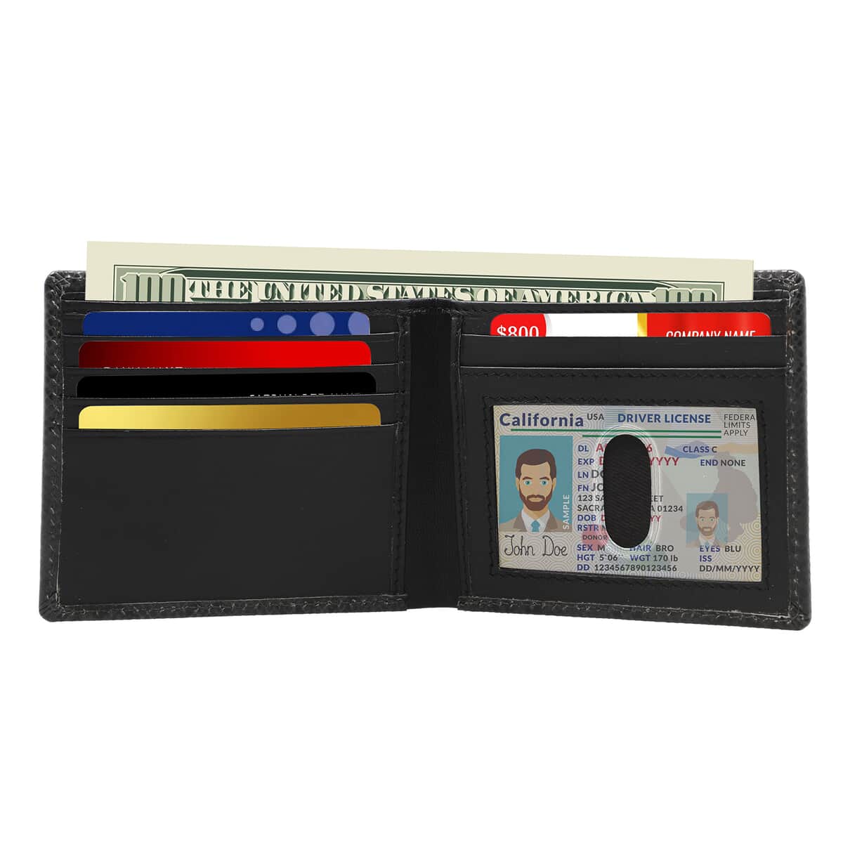Passage Black Snake Foiled Pattern Genuine Leather RFID Protected Men's Wallet image number 5