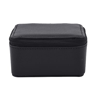 Black Faux Leather Double Protection Jewelry Box