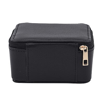 Black Faux Leather Double Protection Jewelry Box