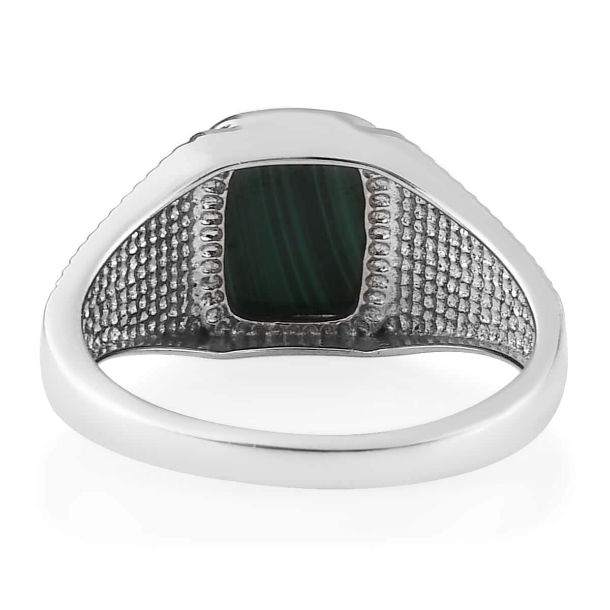 African Malachite Men's Ring in Stainless Steel (Size 10.0) 5.20 ctw image number 4