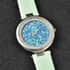 GENOA Austrian Crystal Miyota Japanese Movement Watch with Light Green Faux Leather Strap image number 1