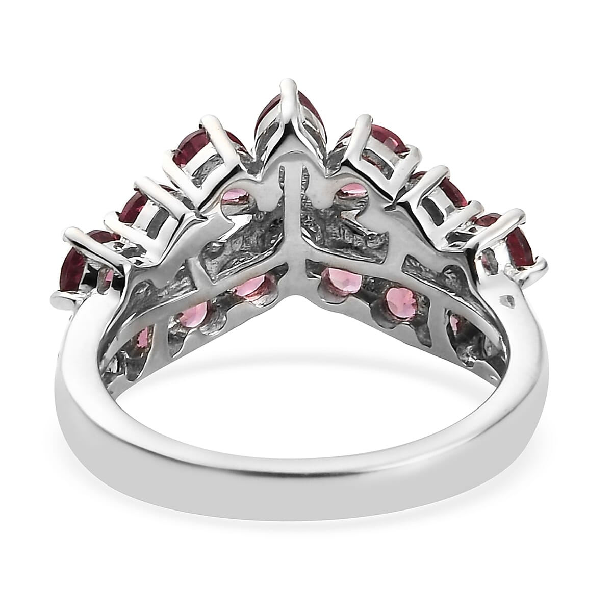 Orissa Rose Garnet Ring in Platinum Over Sterling Silver (Size 9.0) 2.25 ctw image number 4