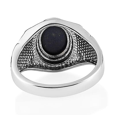 Lapis Lazuli Men's Ring in Stainless Steel (Size 10) 3.00 ctw