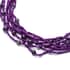 Amethyst and Simulated Purple Pearl Twisted Multi Row Beaded Station Necklace 18-20 Inches in Silvertone 130.00 ctw image number 2