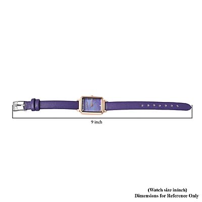 Strada Austrian Crystal Japanese Movement Watch with Purple Faux Leather Strap