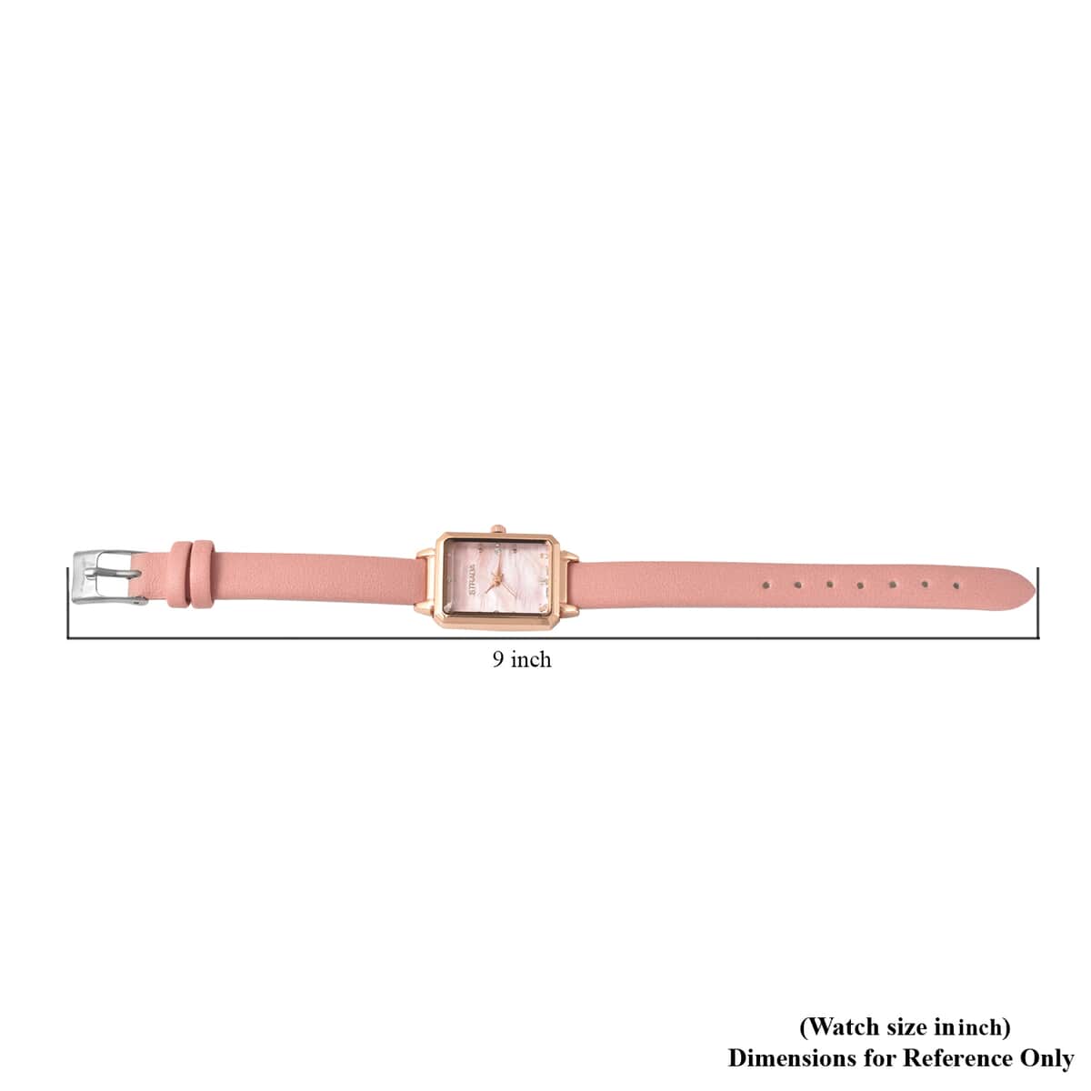 Strada Austrian Crystal Japanese Movement Watch with Pink Faux Leather Strap image number 5