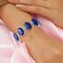 DOORBUSTER Lapis Lazuli Station Bracelet in Silvertone (7.50 In) 150.00 ctw image number 2