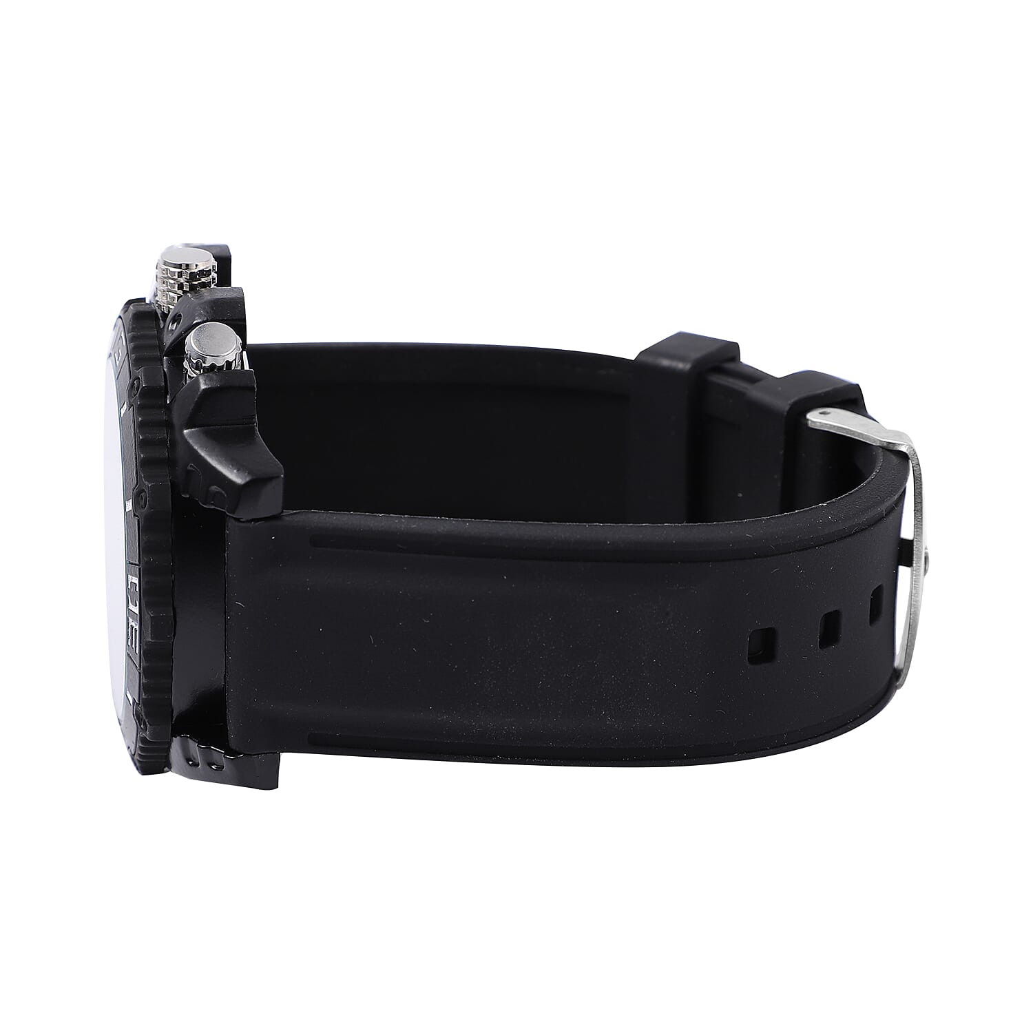 Strada Japanese Movement Sport Watch with Black Silicone Strap
