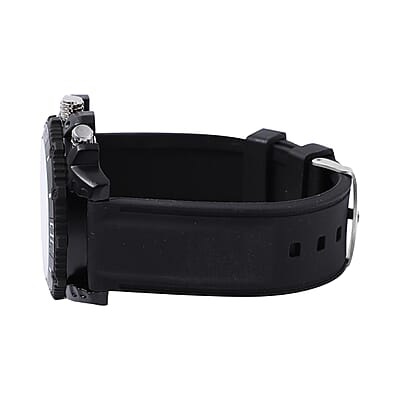 Strada Japanese Movement Sport Watch with Black Silicone Strap