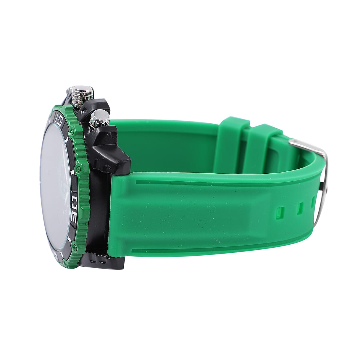 Strada Japanese Movement Sport Watch with Green Silicone Strap image number 4