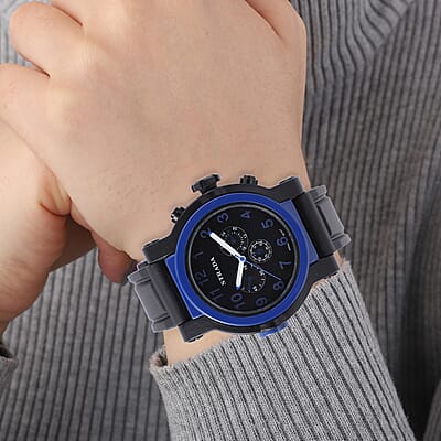 Strada Japanese Movement Watch with Black Silicone Strap