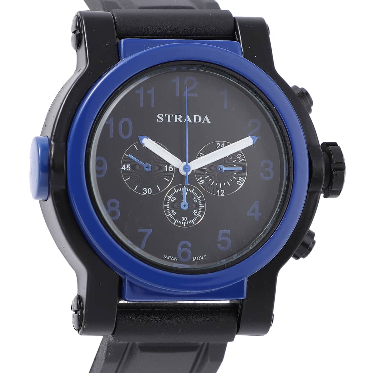 STRADA Japanese Movement Watch with Black Silicone Strap image number 3