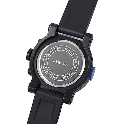 Strada Japanese Movement Watch with Black Silicone Strap
