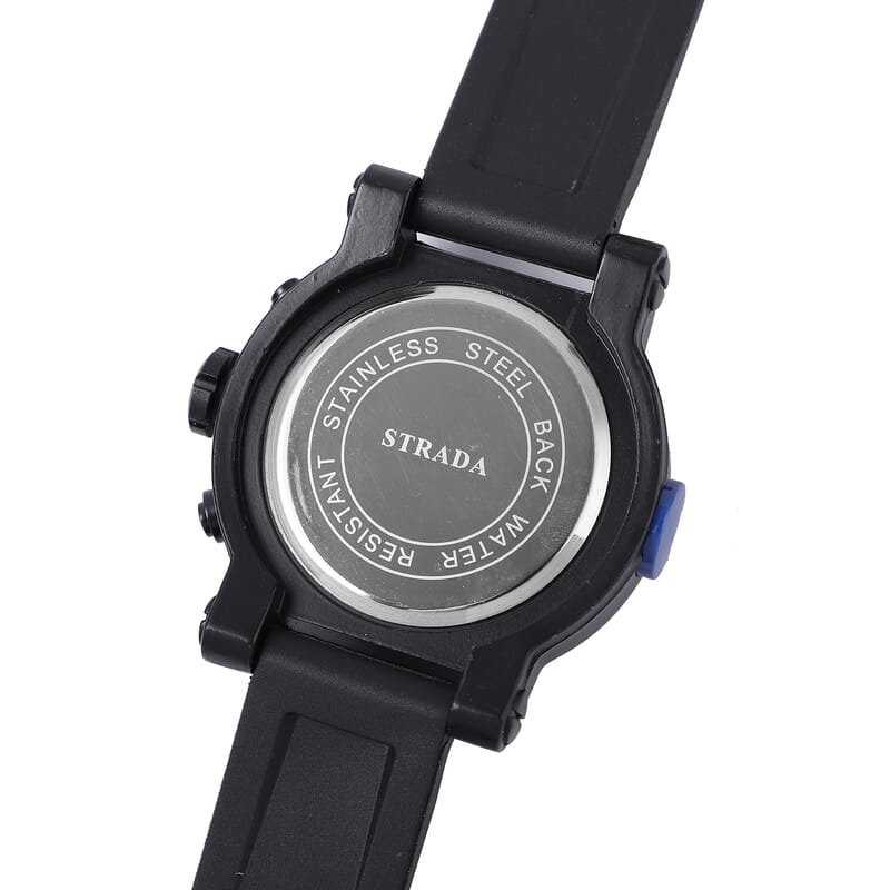Strada Japanese Movement Watch with Black Silicone Strap