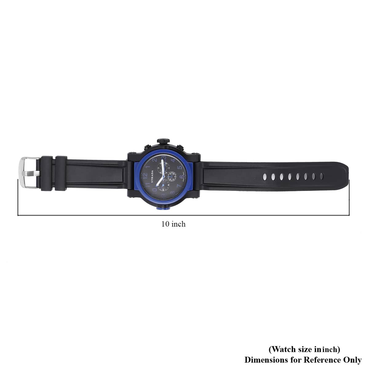 STRADA Japanese Movement Watch with Black Silicone Strap image number 6