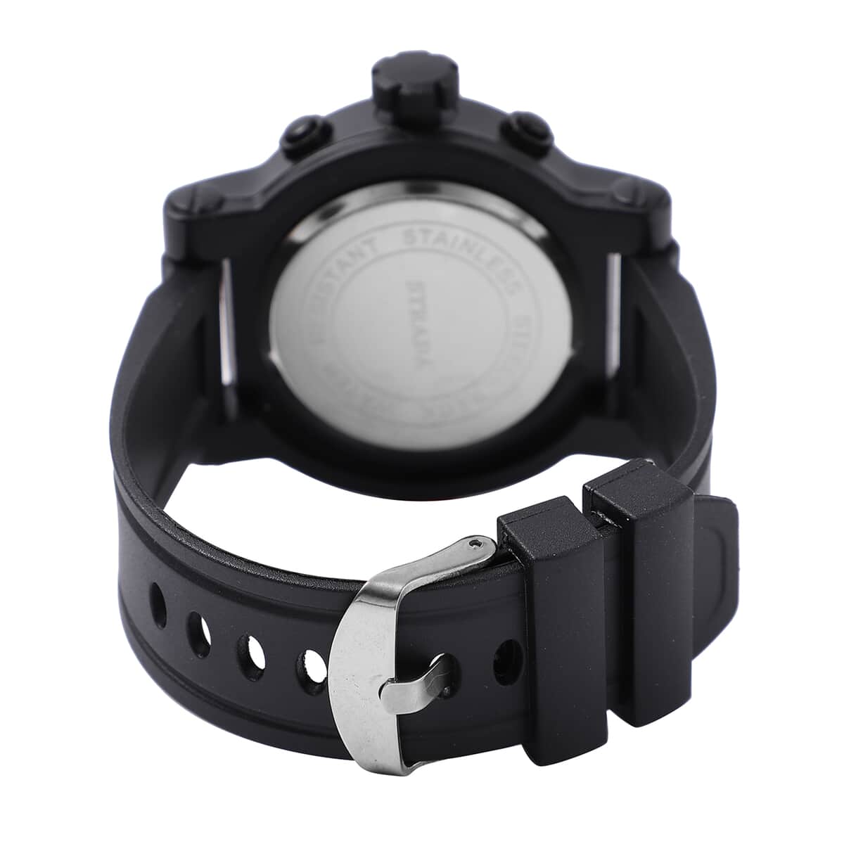 Strada Japanese Movement Sporty Look Watch with Black Silicone Strap image number 5