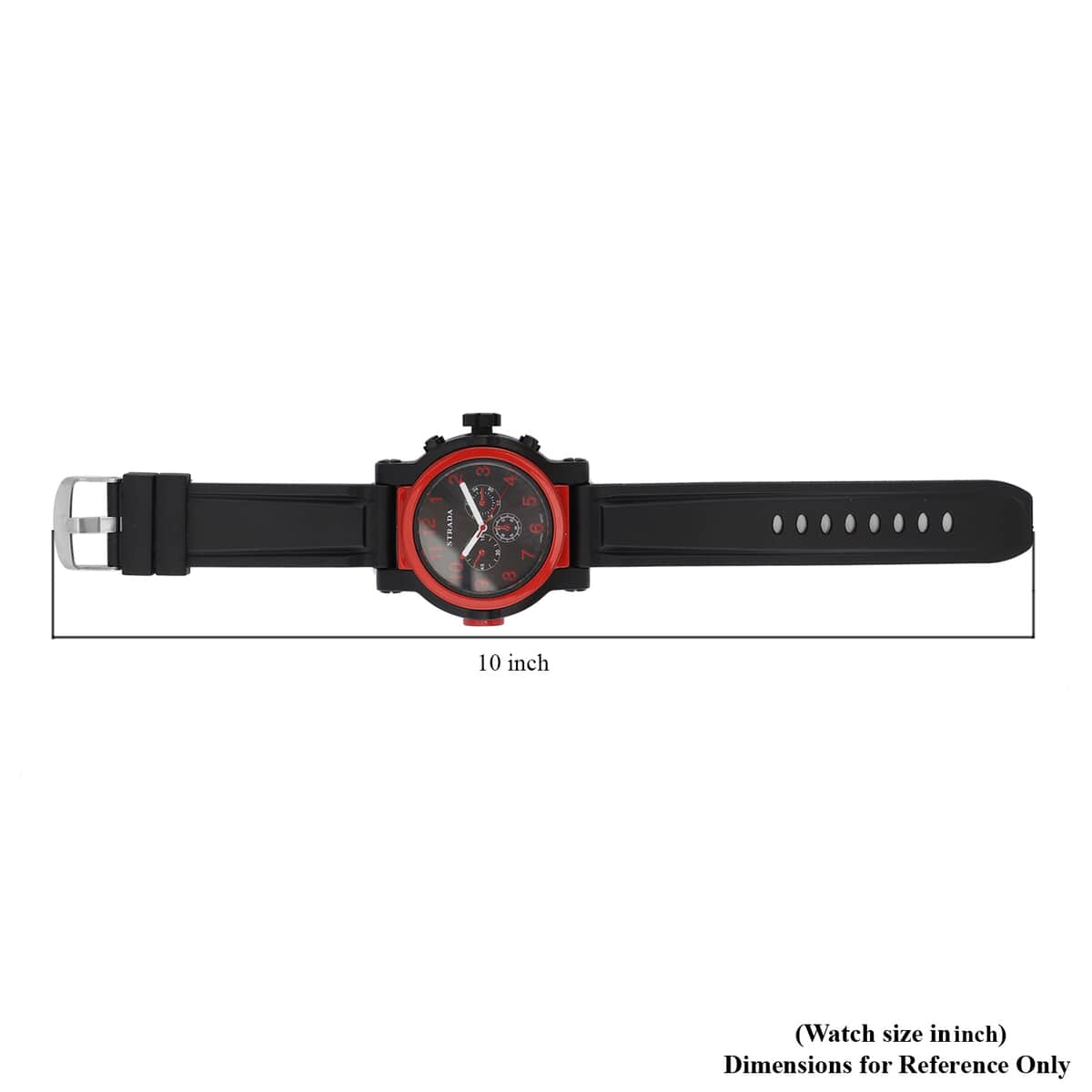 Strada Japanese Movement Sporty Look Watch with Black Silicone Strap image number 6