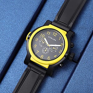 Strada Japanese Movement Watch with Black Silicone Strap