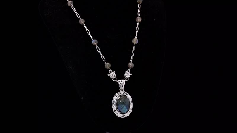 Karis Malagasy Labradorite Necklace (18 Inches) in Platinum Bond 32.75 ctw