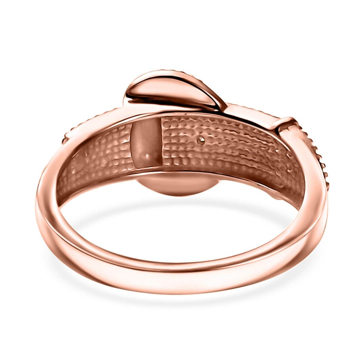 Karis White Diamond Accent Buckle Ring in 18K Rose Gold Plated (Size 10.0) image number 4