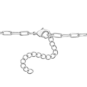 EverTrue Mojave Purple Turquoise 27.00 ctw Paper Clip and Leopard Head Necklace in Platinum Bond 18 -20 Inches