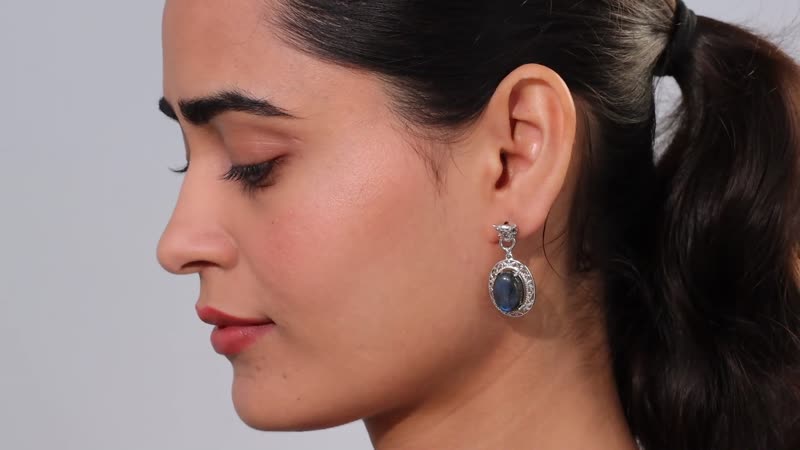 Karis Malagasy Labradorite Earrings in Platinum Bond 14.00 ctw