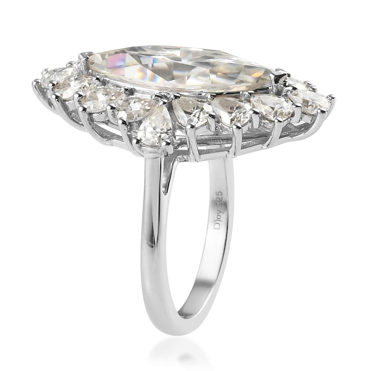 Moissanite Cocktail Ring in Platinum Over Sterling Silver (Size 11.0) 5.90 ctw image number 3